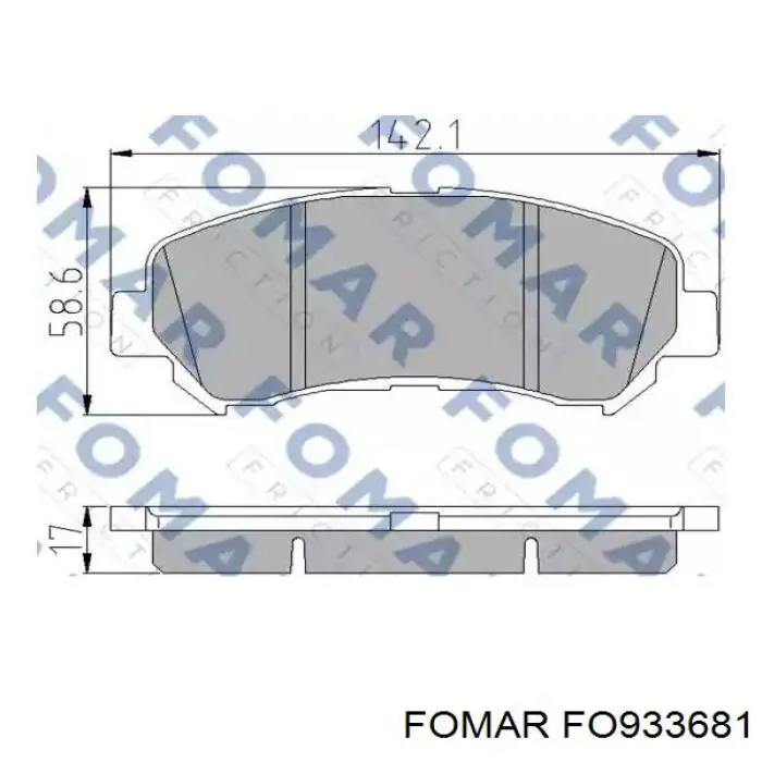 Передние тормозные колодки FO933681 Fomar Roulunds