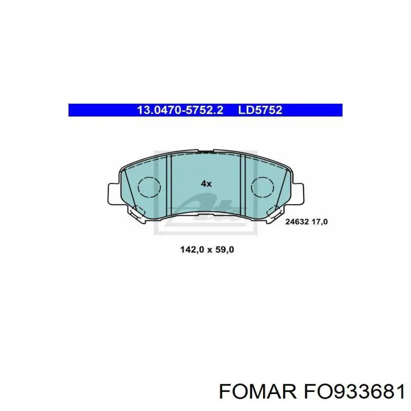 FO933681 Fomar Roulunds Колодки передние