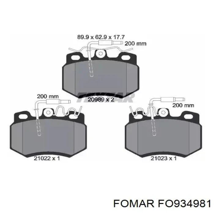 FO934981 Fomar Roulunds Колодки передние