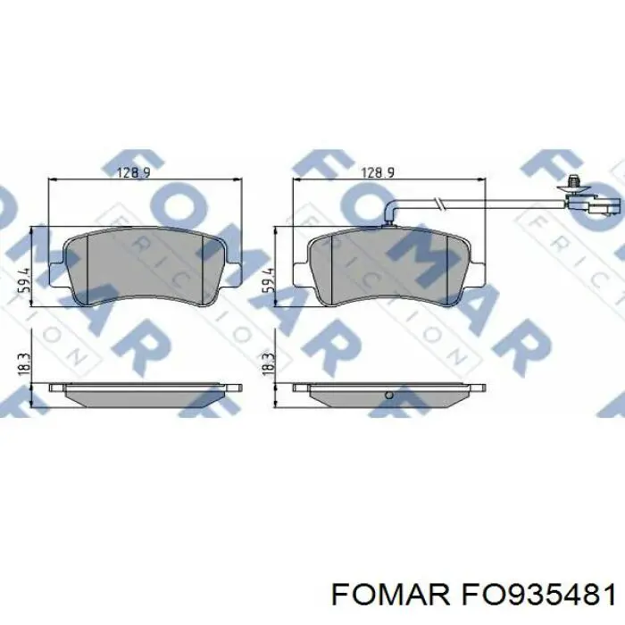 FO 935481 Fomar Roulunds колодки тормозные задние дисковые