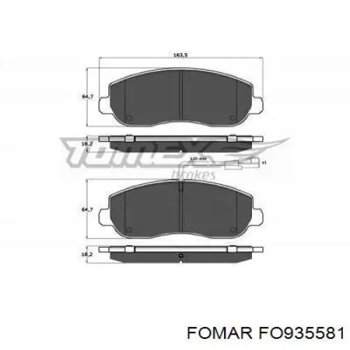 Передние тормозные колодки FO935581 Fomar Roulunds