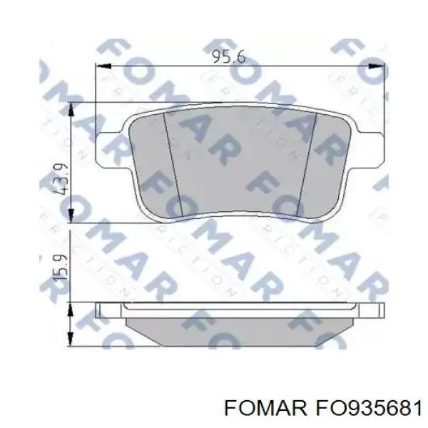 Задние тормозные колодки FO935681 Fomar Roulunds