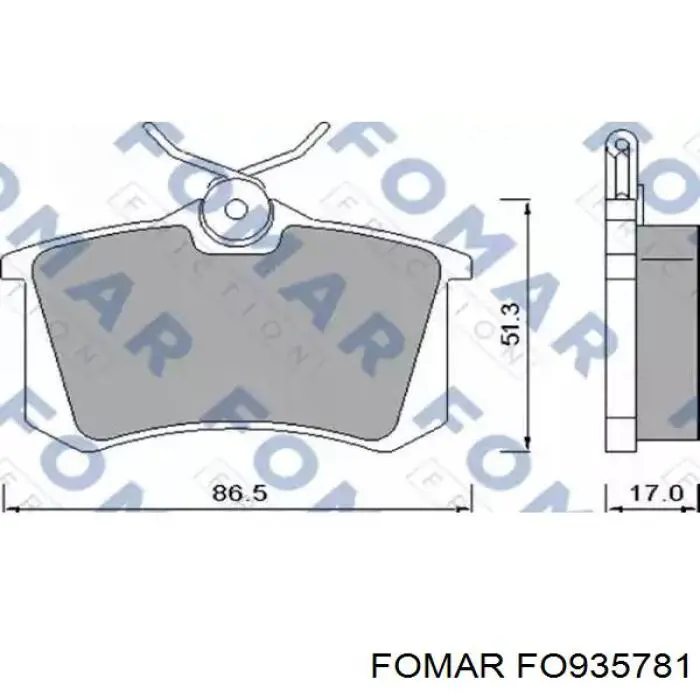 Задние тормозные колодки FO935781 Fomar Roulunds