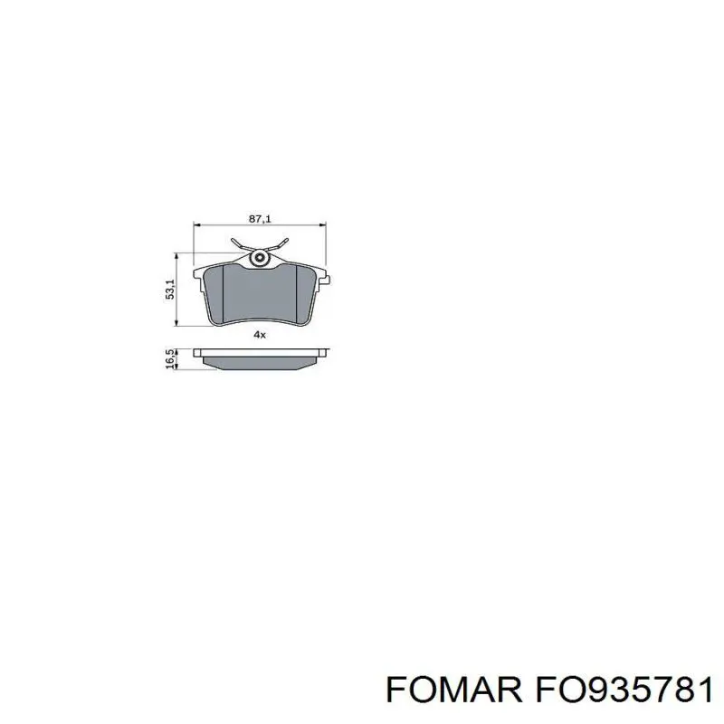 FO935781 Fomar Roulunds Колодки тормозные дисковые комплект