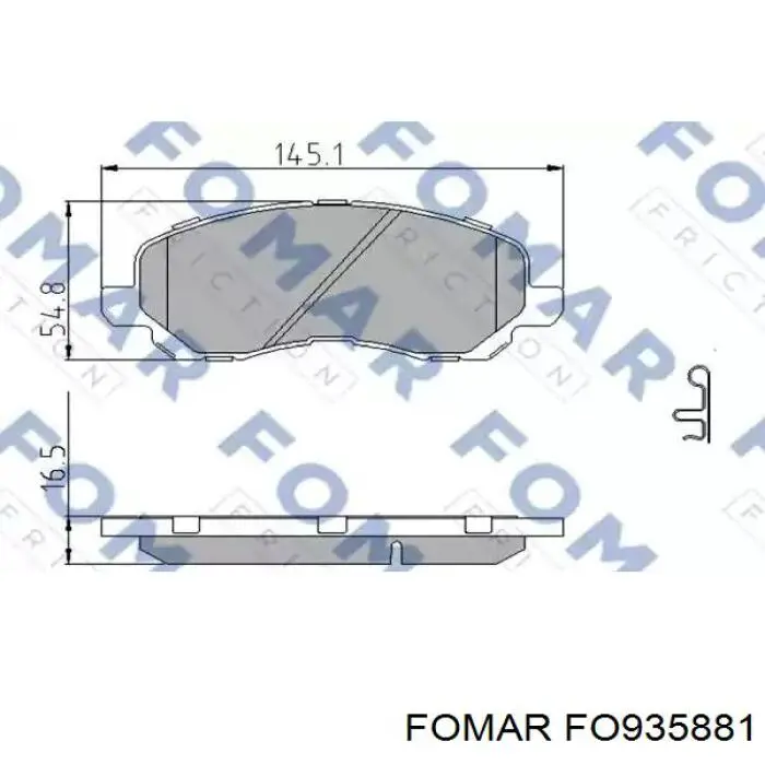 FO 935881 Fomar Roulunds колодки тормозные передние дисковые