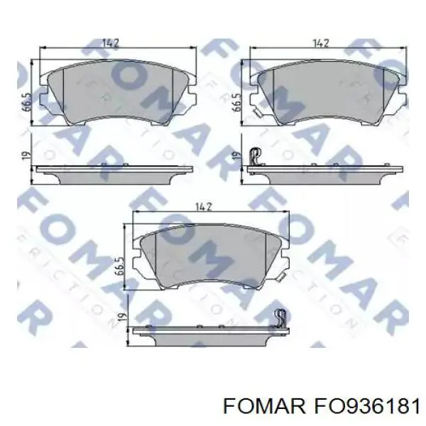 FO 936181 Fomar Roulunds передние тормозные колодки