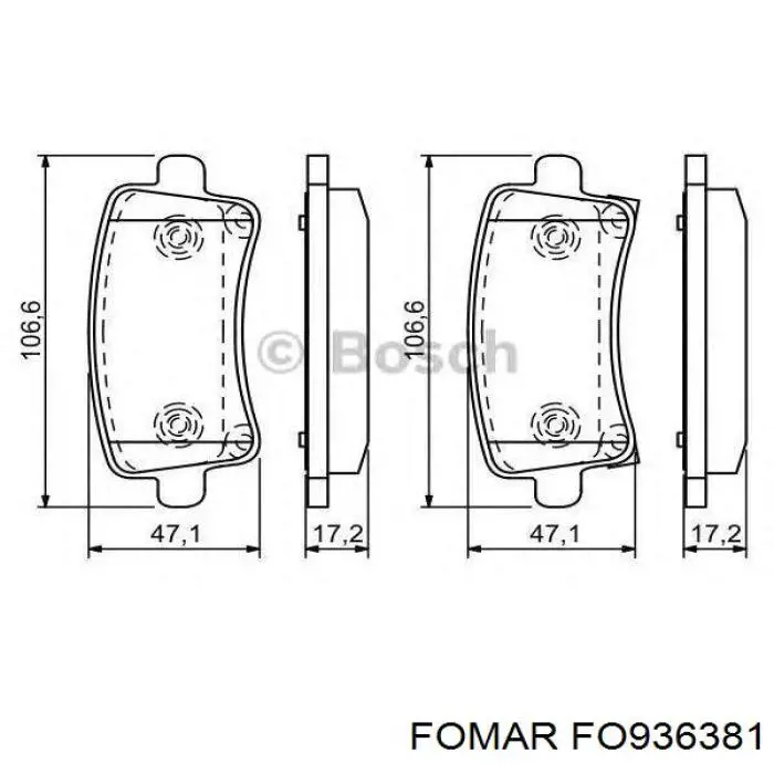 Колодки гальмові задні, дискові FO936381 Fomar Roulunds