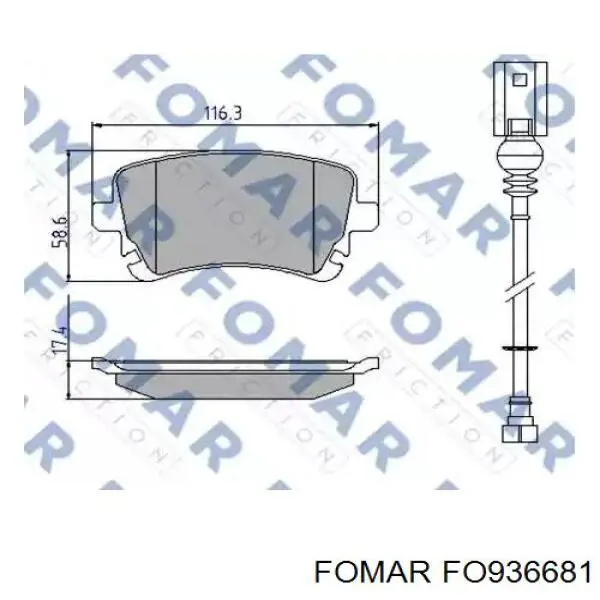 FO 936681 Fomar Roulunds задние тормозные колодки