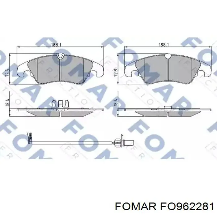 Передние тормозные колодки FO962281 Fomar Roulunds