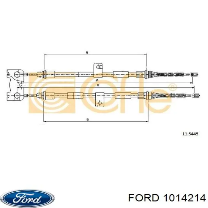 1014214 Ford cabo traseiro direito/esquerdo do freio de estacionamento