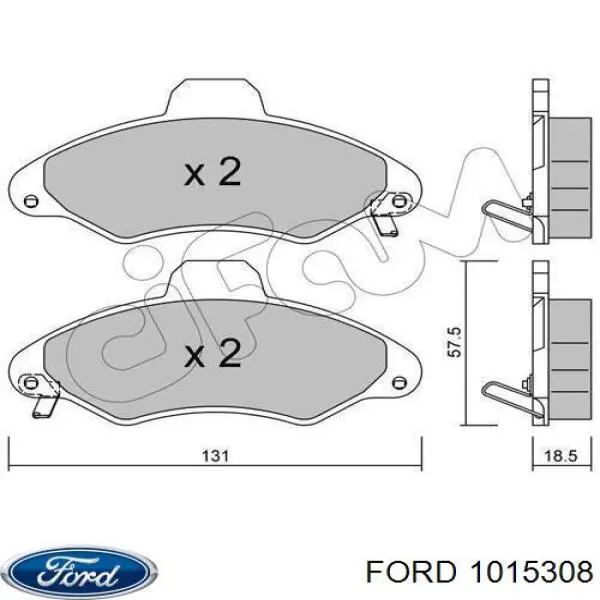 1015308 Ford колодки тормозные передние дисковые