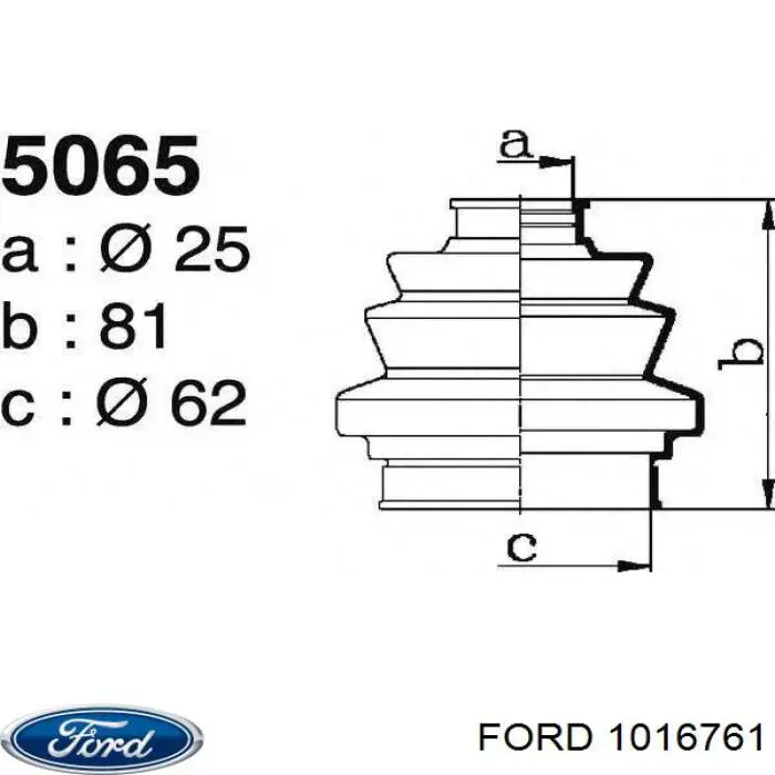 Купить 1016761 Ford Пыльник ШРУСа задней полуоси наружный