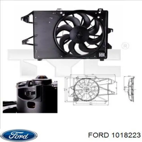 6985519 Ford difusor do radiador de esfriamento, montado com motor e roda de aletas