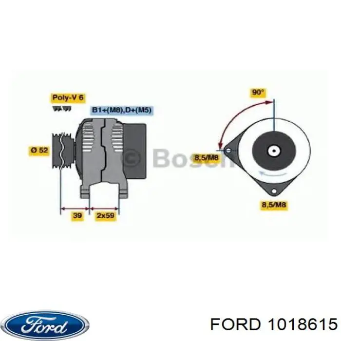 Задний тормозной шланг 1018615 Ford