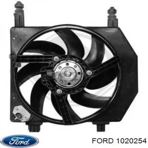 1020254 Ford диффузор радиатора охлаждения, в сборе с мотором и крыльчаткой
