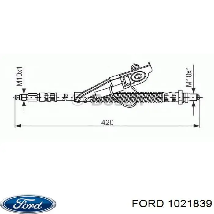 Шланг тормозной передний, левый Ford 1021839 цена, от 13.74 USD