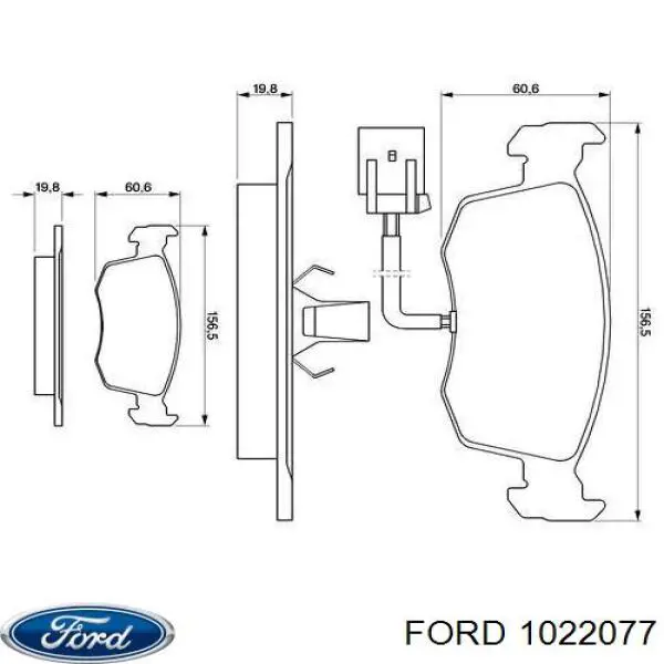 1022077 Ford колодки тормозные передние дисковые