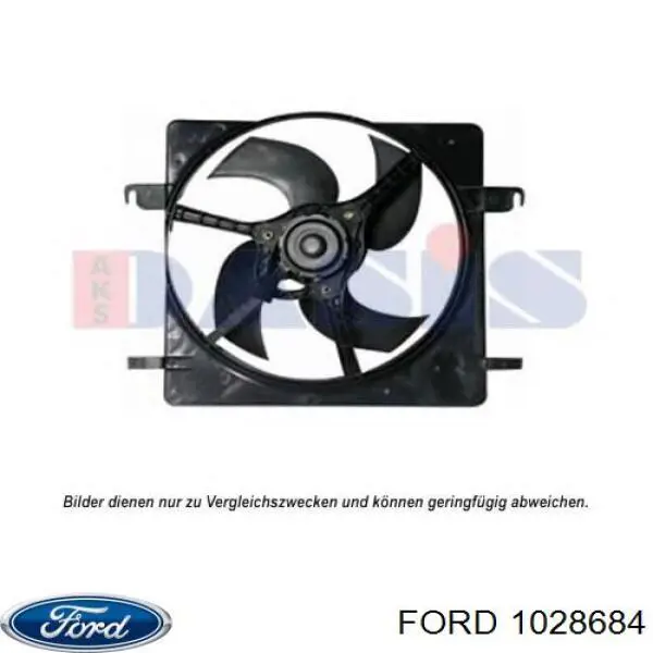 1028684 Ford диффузор радиатора охлаждения, в сборе с мотором и крыльчаткой