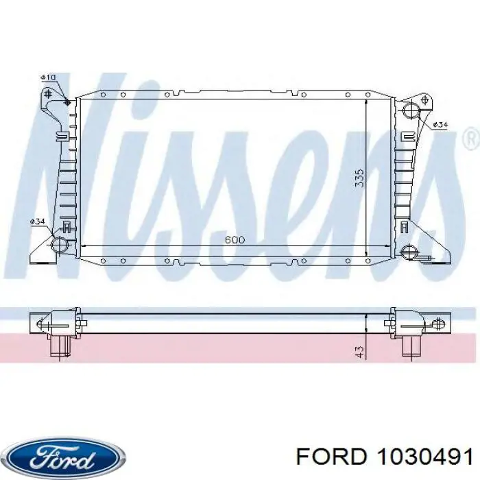 Радиатор охлаждения двигателя Ford 1030491 цена, от 90.02 USD