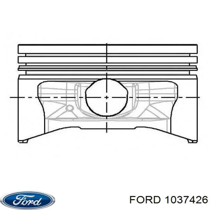 1037426 Ford поршень в комплекте на 1 цилиндр, 2-й ремонт (+0,50)