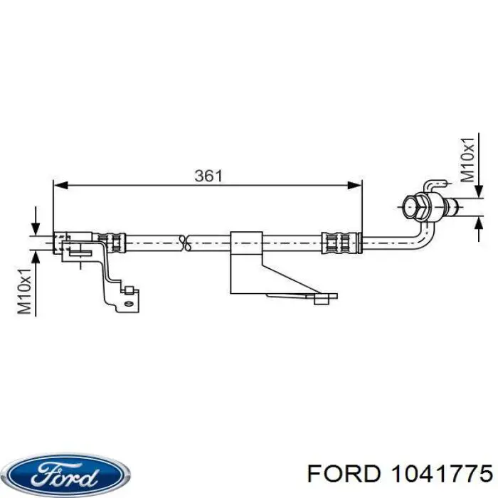 1041775 Ford шланг тормозной передний левый