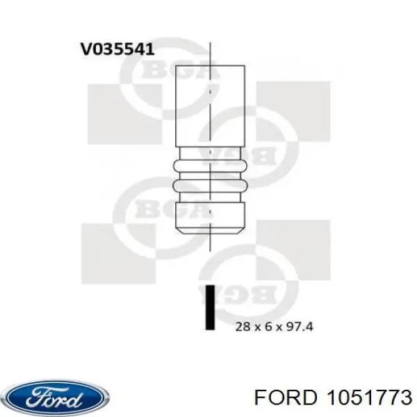 Впускной клапан 0101275 Ford