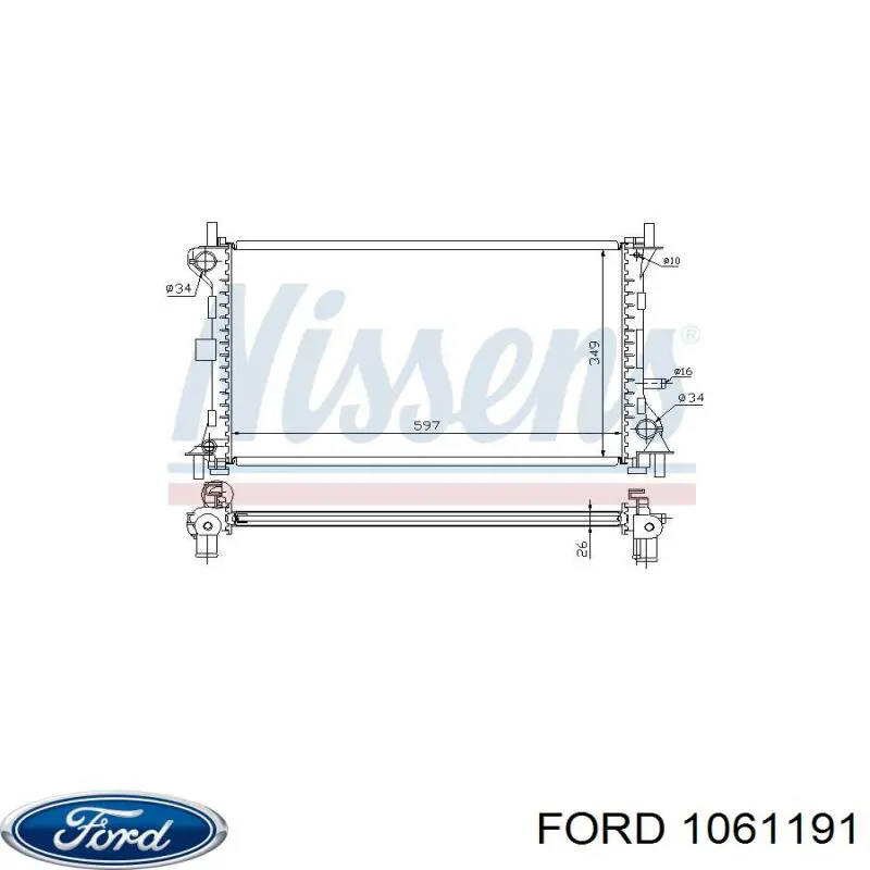 1061191 Ford радиатор