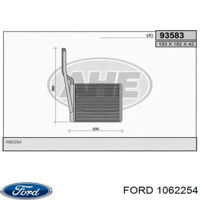 Радиатор печки (отопителя) Ford 1062254 цена, от 13.68 USD