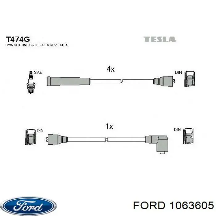 Провода зажигания Ford 1063605 цена, от 16.18 USD