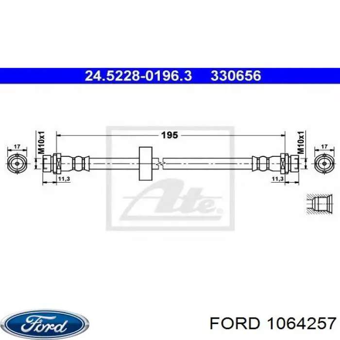 Тормозной шланг задний Ford 1064257 цена, от 3.80 USD