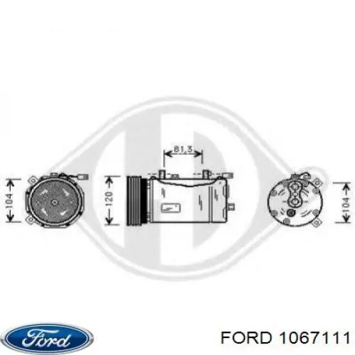 Компрессор системы кондиционирования Ford 1067111 цена, от 198.80 USD