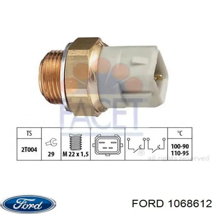 Купить 1068612 Ford Датчик включения вентилятора радиатора 