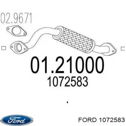 Глушитель, центральная часть 1072583 Ford