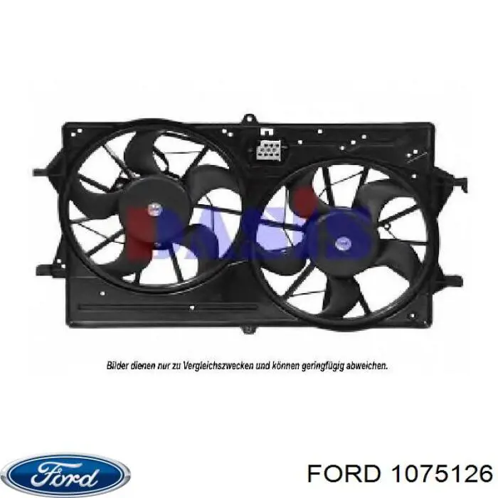 1075126 Ford диффузор радиатора охлаждения, в сборе с мотором и крыльчаткой