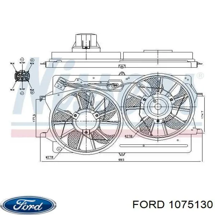 Электровентилятор охлаждения 1075130 Ford