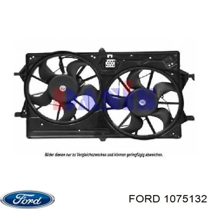 1075132 Ford диффузор радиатора охлаждения, в сборе с мотором и крыльчаткой