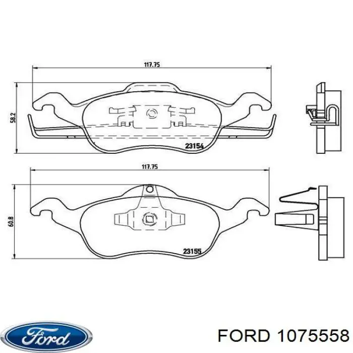 1075558 Ford колодки тормозные передние дисковые