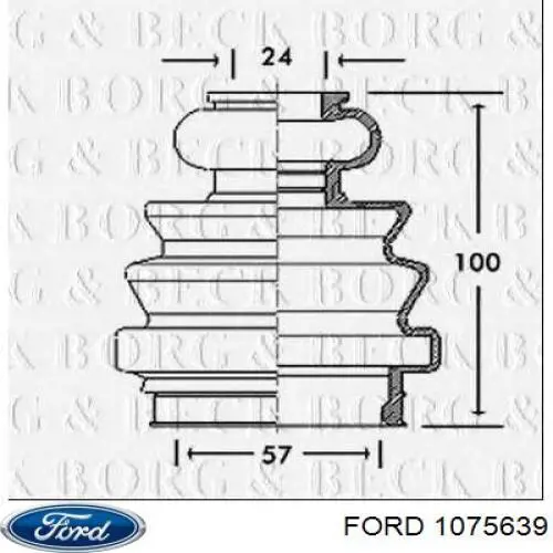 Пыльник ШРУСа внутренний 1075639 Ford