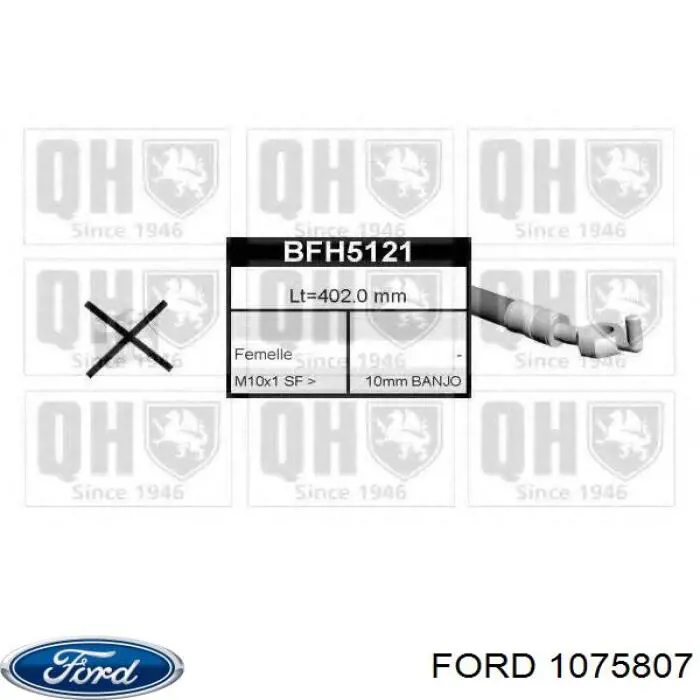 Купить 1075807 Ford Шланг тормозной передний левый