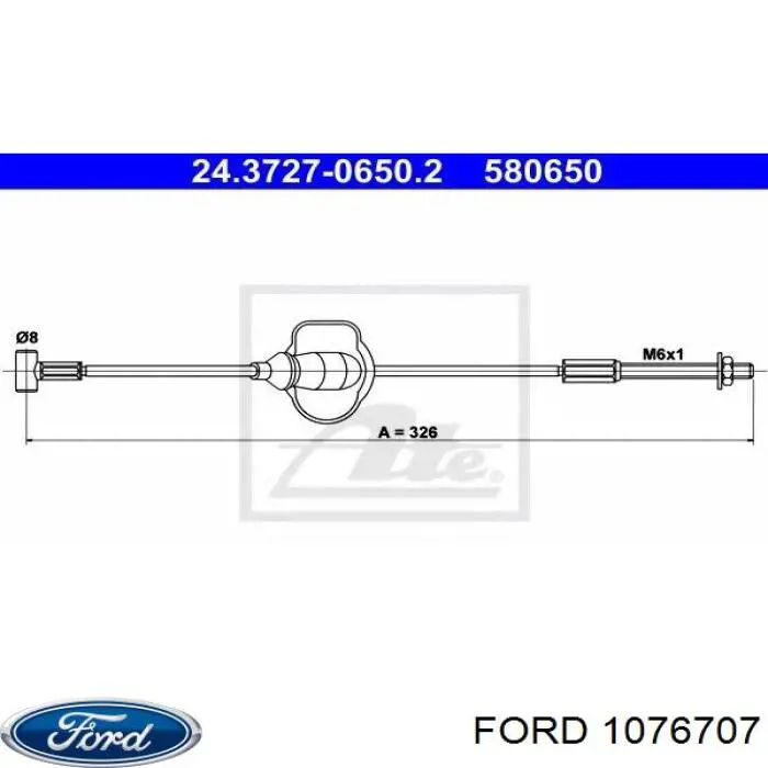 Трос ручного тормоза передний Ford 1076707 цена, от 4.50 USD