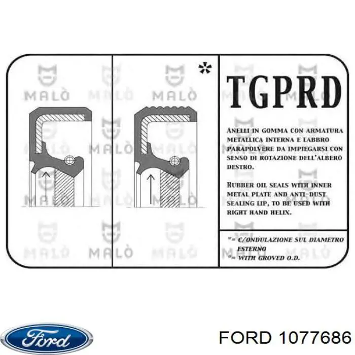 Сальник двигателя распредвала Ford 1077686 цена, от 4.55 USD