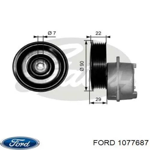Купить 1077687 Ford Натяжитель приводного ремня