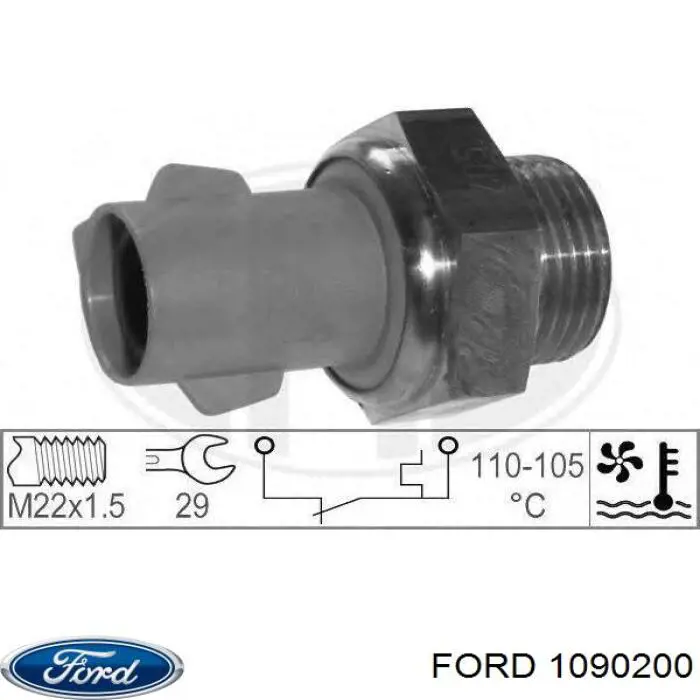 Купить 1090200 Ford Датчик включения вентилятора радиатора 