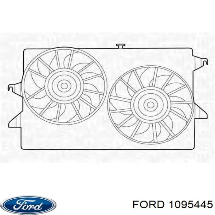 1095445 Ford диффузор радиатора охлаждения, в сборе с мотором и крыльчаткой
