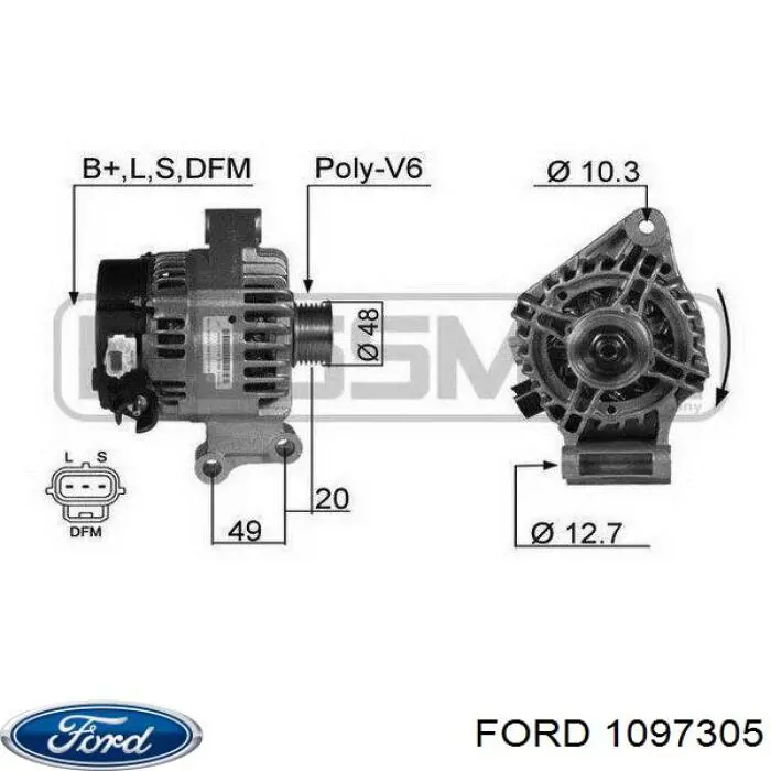 Генератор 1097305 Ford