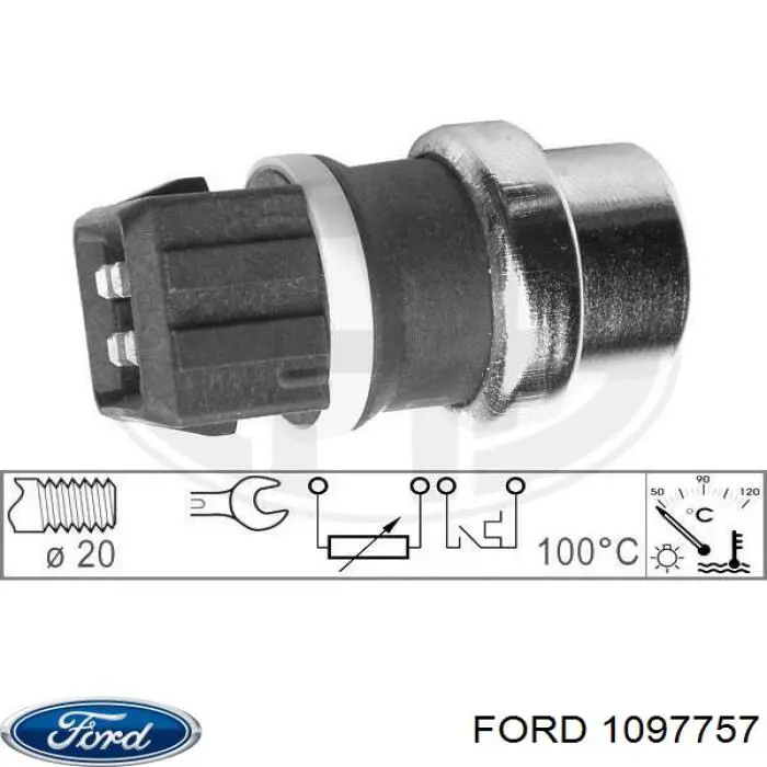 1097757 Ford датчик температуры охлаждающей жидкости