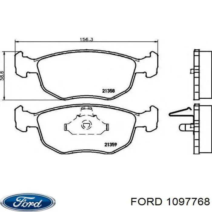 1097768 Ford колодки тормозные передние дисковые