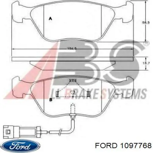 Купить 1097768 Ford Колодки тормозные