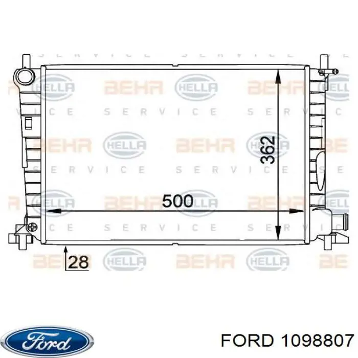 Радиатор охлаждения двигателя Ford 1098807 цена, от 51.55 USD