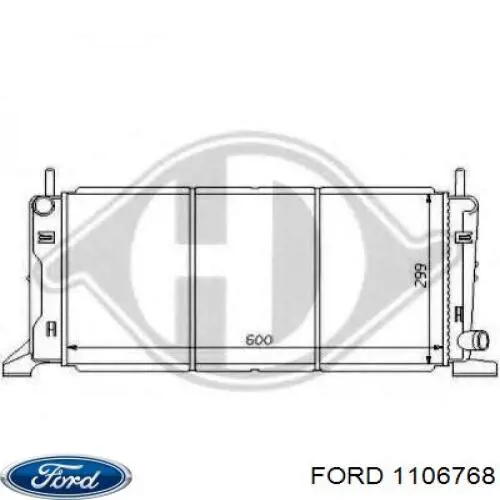 91AB8005AF Ford Радиатор основной